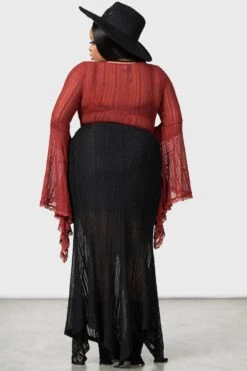 Juliet's Betrayal Maxi Skirt [B] [PLUS] -Killstar Store JULIETS BETRAYAL MAXI SKIRT BLACK PLUS W E