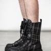 Kick The Bucket Boots [ASH TARTAN] -Killstar Store KICK THE BUCKET BOOTS ASH TARTAN M B