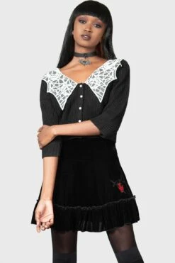 Lamellae Skater Skirt -Killstar Store LAMELLAE SKATER SKIRT W D