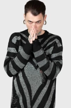 Libi Sweater [B] -Killstar Store LIBI SWEATER GREY MENS C