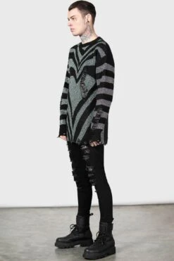 Libi Sweater [B] -Killstar Store LIBI SWEATER GREY MENS D