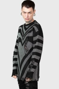 Libi Sweater [B] -Killstar Store LIBI SWEATER GREY MENS E