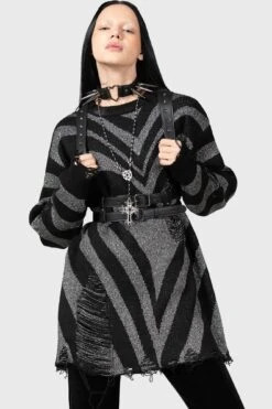 Libi Sweater [B] -Killstar Store LIBI SWEATER GREY W F