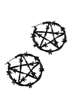 Life's A Witch Large Hoop Earrings [B] -Killstar Store LIFE S A WITCH LARGE HOOP EARRINGS BLACK