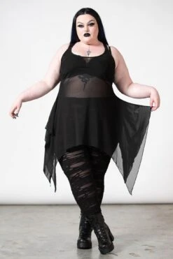 Lilith's Blood Mesh Tunic Vest [PLUS] -Killstar Store LILITHS BLOOD MESH TUNIC PLUS W D