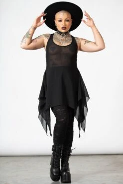 Lilith's Blood Mesh Tunic Vest -Killstar Store LILITHS BLOOD MESH TUNIC W F