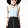 Lost In Sin Zip Top [PASTEL BLUE] -Killstar Store LOST IN SIN ZIP TOP PASTEL BLUE W B