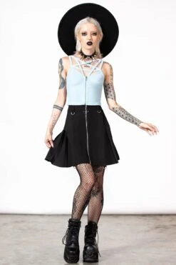 Lost In Sin Zip Top [PASTEL BLUE] -Killstar Store LOST IN SIN ZIP TOP PASTEL BLUE W F