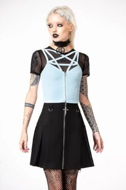 Lost In Sin Zip Top [PASTEL BLUE] -Killstar Store LOST IN SIN ZIP TOP PASTEL BLUE W G