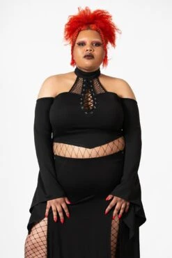 Maidenhead Cold Shoulder Top [PLUS] -Killstar Store MAIDENHEAD COLD SHOULDER TOP PLUS W D