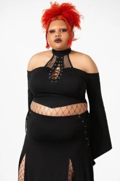 Maidenhead Cold Shoulder Top [PLUS] -Killstar Store MAIDENHEAD COLD SHOULDER TOP PLUS W E