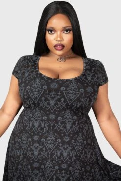 Maiden's Spirit Skater Dress [PLUS] -Killstar Store MAIDENS SPIRIT SKATER DRESS PLUS W D