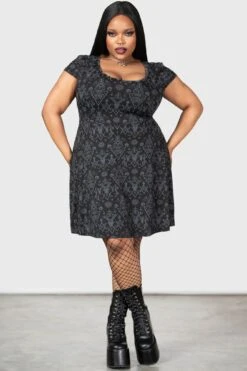 Maiden's Spirit Skater Dress [PLUS] -Killstar Store MAIDENS SPIRIT SKATER DRESS PLUS W E