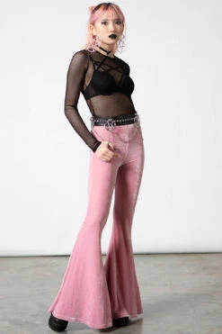 Moondance Bell Bottoms [PASTEL PINK] -Killstar Store MOONDANCE BELL BOTTOMS PASTEL PINK D 2