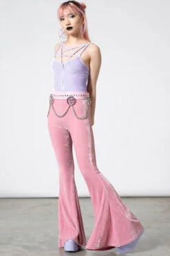 Moondance Bell Bottoms [PASTEL PINK] -Killstar Store MOONDANCE BELL BOTTOMS PASTEL PINK E