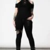 No Secrets Cap Sleeve Top 1 No Secrets Cap Sleeve Top -Killstar Store NO SECRETS CAP SLEEVE TOP W B