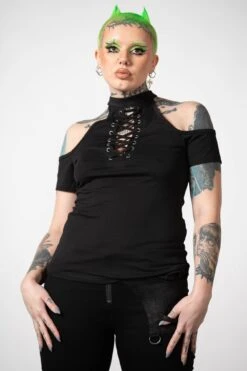 Killstar Store 13 Killstar Store -Killstar Store NO SECRETS CAP SLEEVE TOP W C