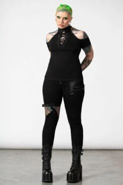 No Secrets Cap Sleeve Top -Killstar Store NO SECRETS CAP SLEEVE TOP W E