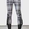 Office Riot Strappy Trousers [GREY TARTAN] -Killstar Store OFFICE RIOT STRAPPY TROUSERS GREY MENS B