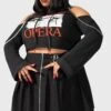 Opera Crop Hoodie [PLUS] -Killstar Store OPERA CROP HOODIE PLUS W B