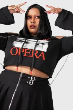 Opera Crop Hoodie [PLUS] -Killstar Store OPERA CROP HOODIE PLUS W E