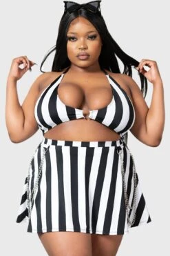 Pantha's Prowl Swim Skirt [PLUS] -Killstar Store PANTHAS PROWL SWIM SKIRT PLUS W D