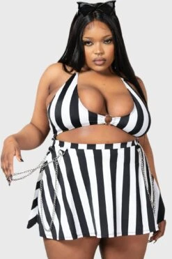 Pantha's Prowl Swim Skirt [PLUS] -Killstar Store PANTHAS PROWL SWIM SKIRT PLUS W E