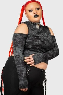 Punkster Cold Shoulder Top [PLUS]