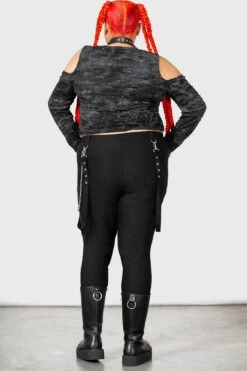 Punkster Cold Shoulder Top [PLUS] -Killstar Store PUNKSTER COLD SHOULDER TOP PLUS W F