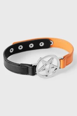 Penta Half Choker [BLACK/ORANGE] -Killstar Store PentaHalfChokerBLACK ORANGE G 1