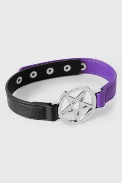 Penta Half Choker [BLACK/PURPLE] -Killstar Store PentaHalfChokerBLACK PURPLE G 1