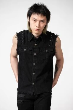 Ruse Denim Vest -Killstar Store RUSE DENIM VEST M B