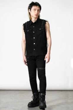 Ruse Denim Vest -Killstar Store RUSE DENIM VEST M C