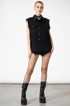 Ruse Denim Vest -Killstar Store RUSE DENIM VEST W C