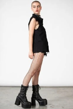 Ruse Denim Vest -Killstar Store RUSE DENIM VEST W F