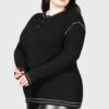 Sammal Henley Top [PLUS] -Killstar Store SAMMAL HENLEY TOP PLUS W B