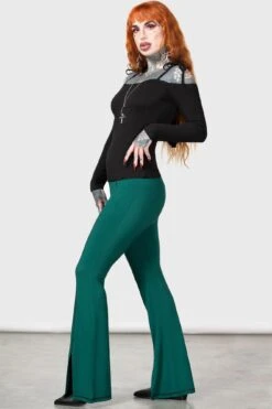 Santaleles Bootcut Trousers 8 Santaleles Bootcut Trousers -Killstar Store SANTALELES BOOTCUT LEGGINGS W D