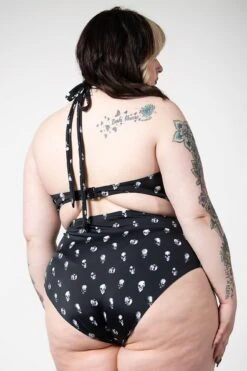 Skulls 2-Piece Swimsuit [PLUS] -Killstar Store SKULLS 2PIECE SWIMSUIT PLUS H