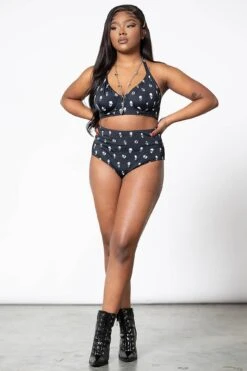 Skulls 2-Piece Swimsuit -Killstar Store SKULLS 2PIECE SWIMSUIT W E
