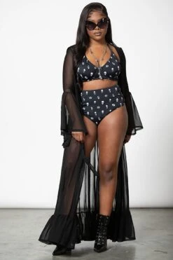 Skulls 2-Piece Swimsuit -Killstar Store SKULLS 2PIECE SWIMSUIT W H