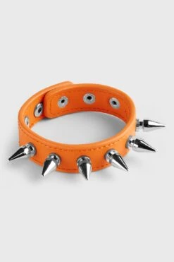 Stay Away Spike Bracelet [ORANGE] -Killstar Store STAY AWAY SPIKE BRACELET ORANGE D