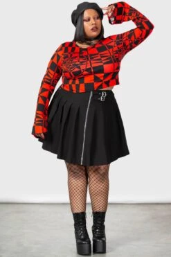 Suspiria Mood Crop Top [BLACK/RED] [PLUS] -Killstar Store SUSPIRIA MOOD CROP TOP RED PLUS W E