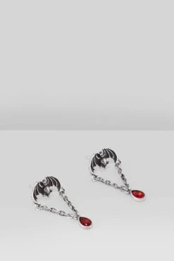 Vamp Bat Earrings [RED] -Killstar Store VAMP BAT EARRINGS RED W D