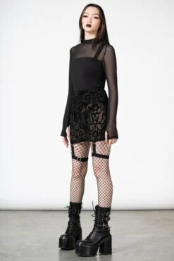 Warez Mesh Suspender Skirt 8 Warez Mesh Suspender Skirt -Killstar Store WAREZ MESH SUSPENDER SKIRT W D
