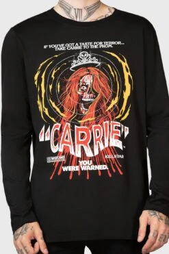 Warned Long Sleeve Top -Killstar Store WARNED LONG SLEEVE TOP M C