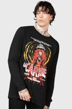 Warned Long Sleeve Top -Killstar Store WARNED LONG SLEEVE TOP M D