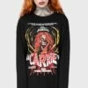 Warned Long Sleeve Top -Killstar Store WARNED LONG SLEEVE TOP W C