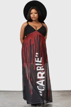 Warned Maxi Dress [PLUS] -Killstar Store WARNED MAXI DRESS PLUS W D